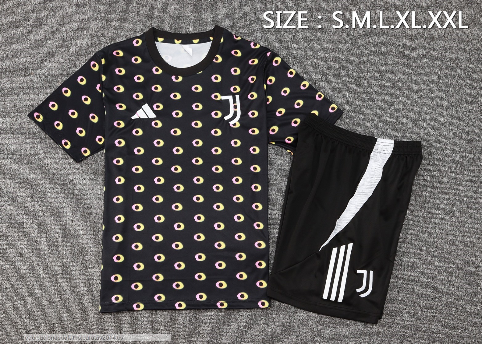 Nuevo Entrenamiento Conjunto Completo Juventus 24/25 Negro Blanco Baratas